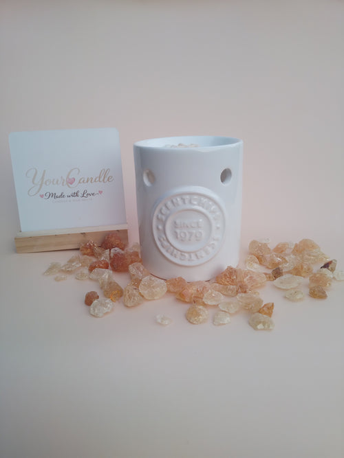 Elegante Geurbrander "Floral Relief" – Helder Wit